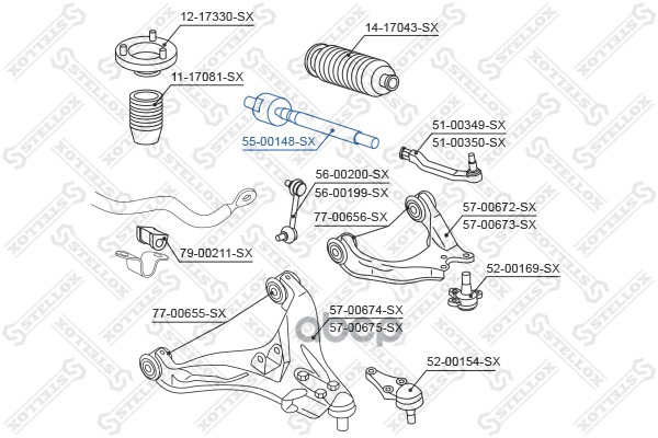 Рулевая тяга Stellox 5500148SX