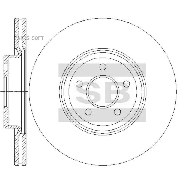 SANGSIN BRAKE Диск тормозной FORD KUGA 13-/CONNECT/VOLVO C70/S40/V50 04- передний вент.D 3