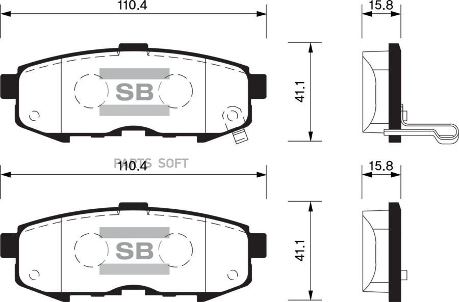 SANGSIN колодки тормозные задние SP152