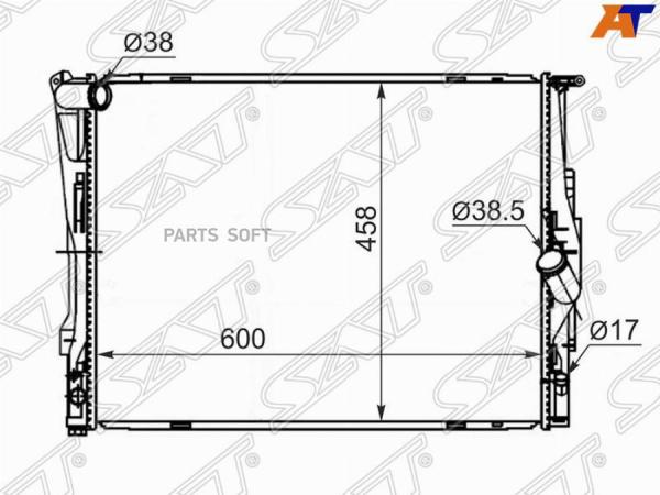 SAT Радиатор BMW E90 1.6/1.8/2.0/2.3/2.5/2.8/3.0 05-/1-SERIES E87 1.6/2.0/2.8/3.0/3.5 04