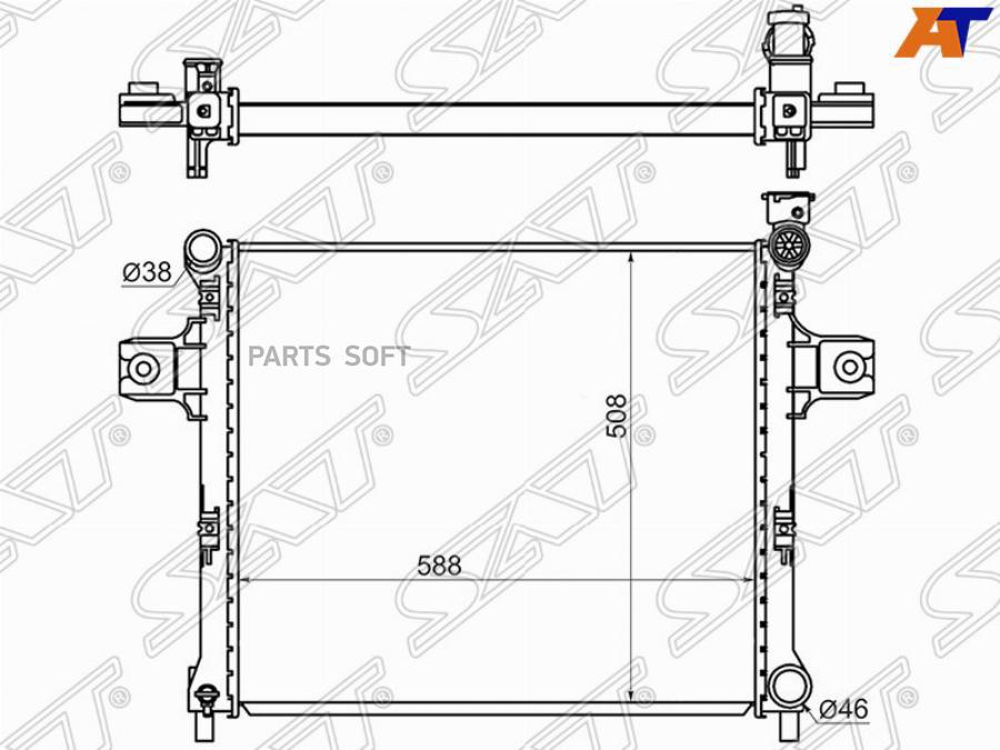 SAT Радиатор JEEP GRAND CHEROKEE/COMMANDER 3.7/4.7/5.7 05-11