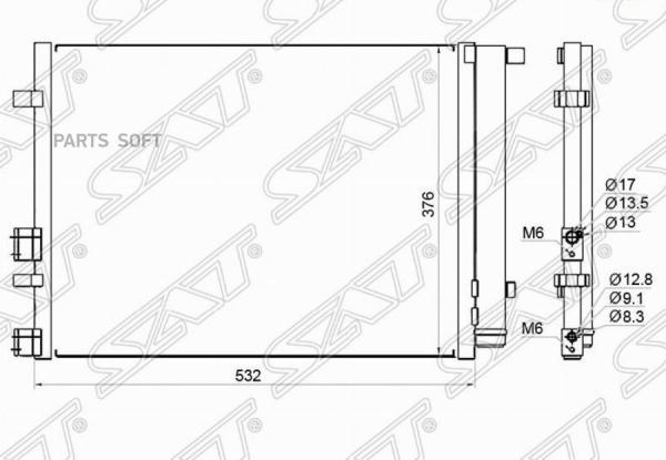 SAT Радиатор кондиционера HYUNDAI I20 09