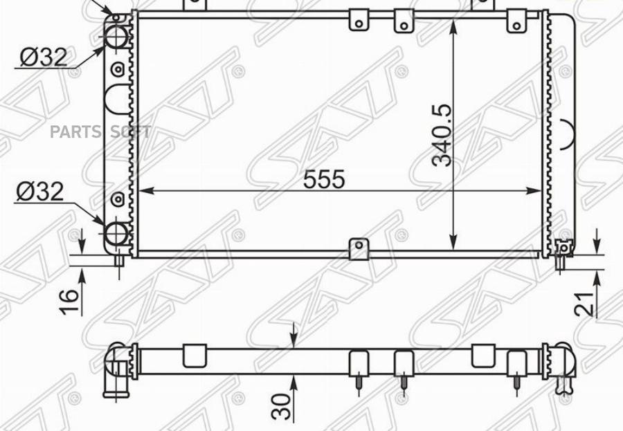 SAT Радиатор LADA KALINA 04