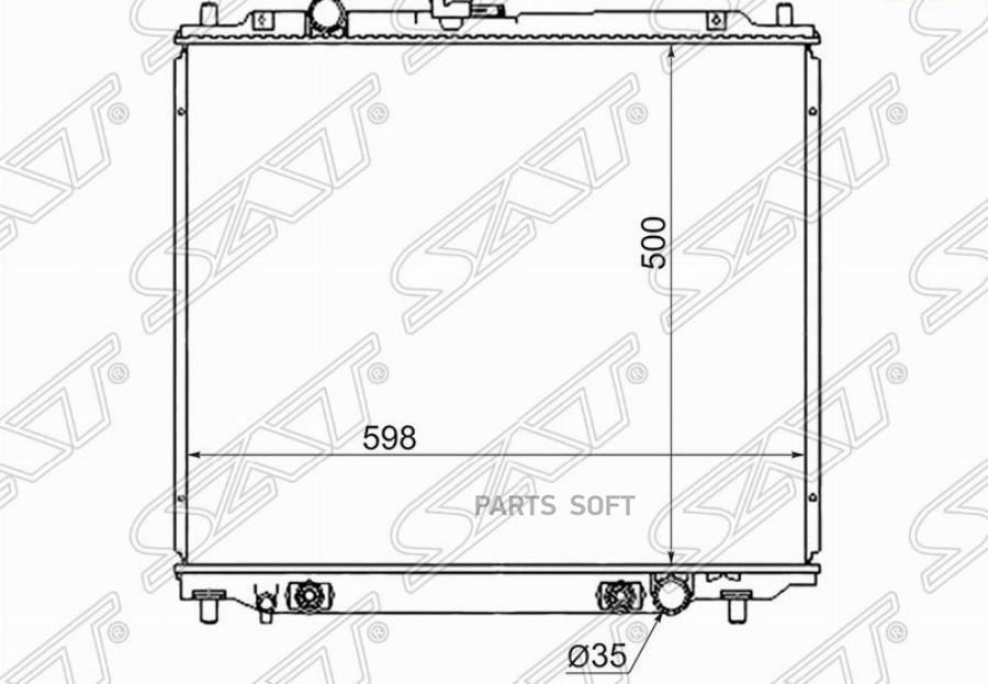 SAT Радиатор MITSUBISHI PAJERO 2.8 4M40 91-99 DIESEL левый руль