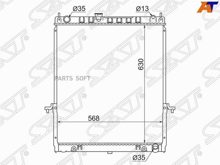 SAT Радиатор NISSAN SAFARI/PATROL TB48DE 02-07