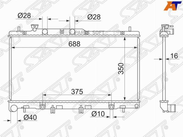 SAT Радиатор SUBARU LEGACY EZ30 03-09