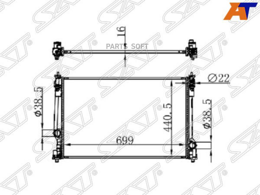 SAT Радиатор TOYOTA CAMRY ASV7#/AXVA70 18- A25AFKS/2AR/6ARFSE