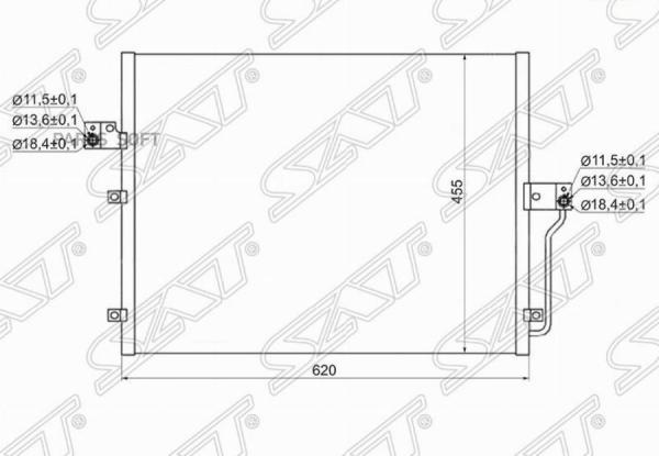 SAT ST-SY01-394-0 Радиатор кондиционера SSANG YONG KYRON/ACTYON/ACTYON SPORTS 05-11 1шт