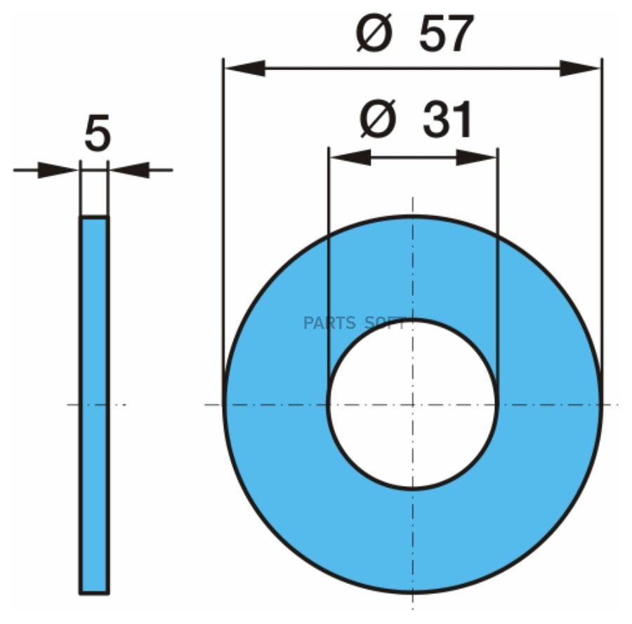 Шайба пальца рессоры ! (м) 31x57X6BPW