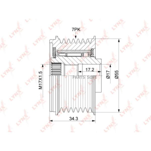 Шкив генератора Nissan Np300 Navara/Pathfinder III/Qashqai / Qashqai +2 I 07>13 Lynx PA117