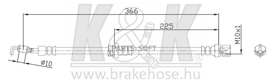 Шланг Тормозной K&K Ft0192 Chevrolet, Daewoo Lacetti, Nubira Задн. Лев. Коротк. K&K F