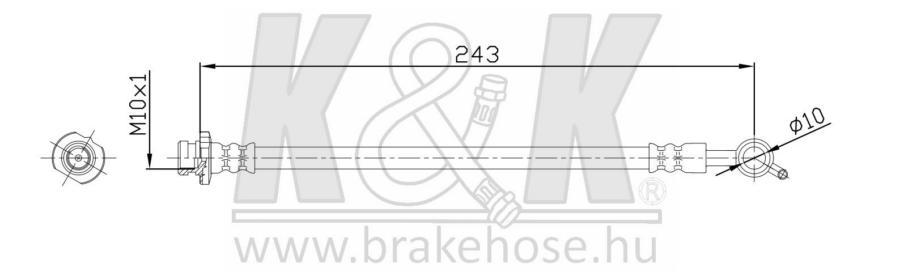 Шланг Тормозной K&K Ft0849 Nissan Qashqai J10e 06- Задн. Прав. K&K FT0849