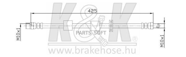 Шланг Тормозной Передн Bmw: 5 (E34) 1.8i/2.0i 24v, 2.5i 24v 89-95 K&K FT4714