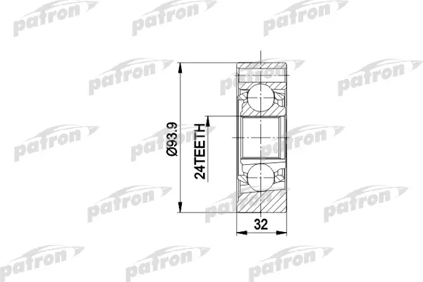 ШРУС внутр к-кт VOLVO: 340-360 82-89, 340-360 седан 82-90 PATRON PCV3018