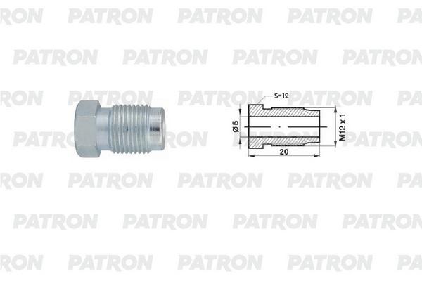 Штуцер Штуцер универсальный M12X1,0, L=20MM, S=12, D=5MM PATRON PHL510010