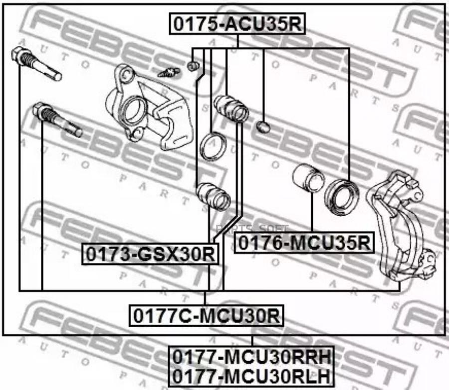 СКОБА ЗАДНЕГО ТОРМОЗНОГО СУППОРТА (КОМПЛЕКТ) подходит для TOYOTA KLUGER L/V ACU2#,MCU2# 2