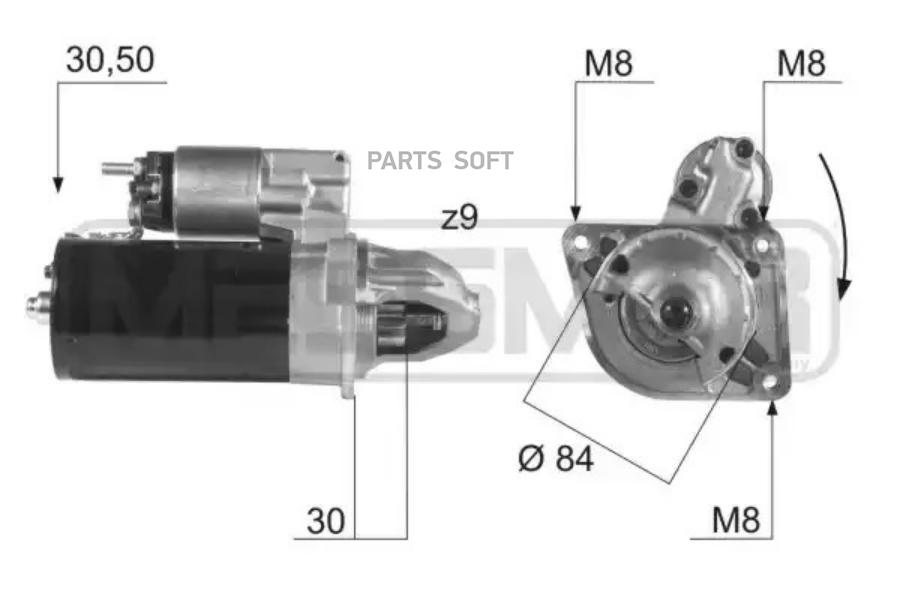 Стартер ERA 12V 2,5 Kw 220435