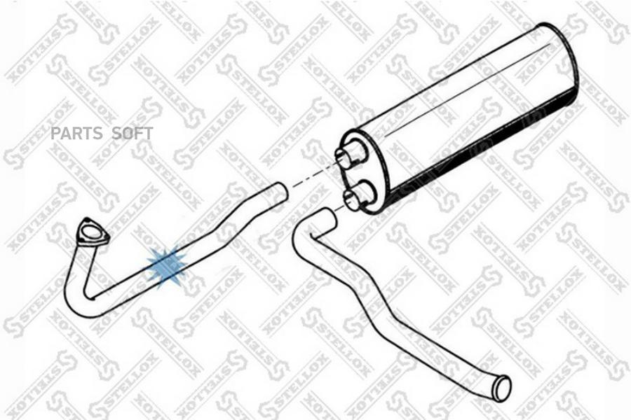 STELLOX 82-03665-SX_труба глуш. треуг.фланец плечи 600+270+300 3-изгMAN L2000 6 9 LFL 1шт