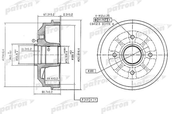 Тормозной барабан PATRON PDR137