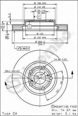 Тормозной диск brembo 0967421