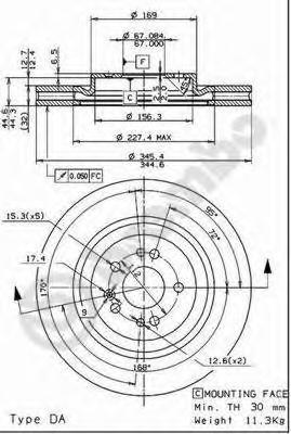 Тормозной диск brembo 09760611