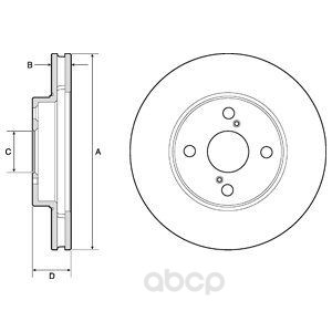 Тормозной диск DELPHI передний для Toyota Corolla e12 2004-2007 BG3734