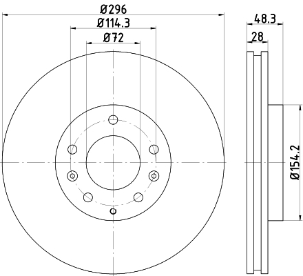 Тормозной диск HELLA PAGID 8DD355115781