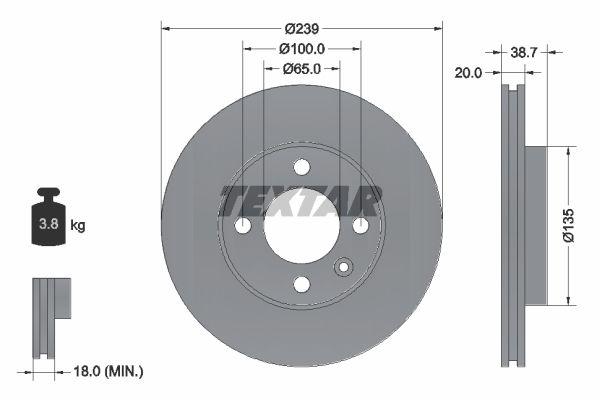 Тормозной диск Textar 92012103