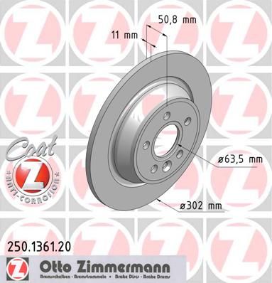 Тормозной диск ZIMMERMANN 25013612