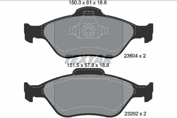 Тормозные колодки Textar дисковые 2360406