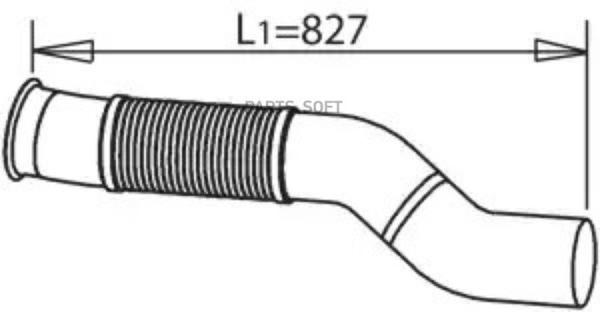 Труба выхлопная !передняя с гофрой 2-изг. MB Actros 03>