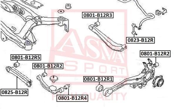 Тяга задняя поперечная SUBARU SUBARU LEGACY B12 1997-2003 SUBARU LEGACY B13 2003- ASVA 08