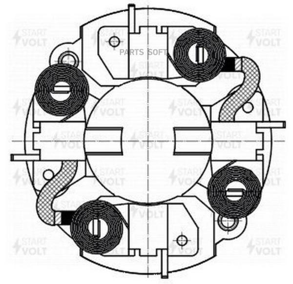 Узел щёточный стартера для а/м ГАЗ 3310 Валдай c дв. Cummins ISF 3.8 (VBS 0312