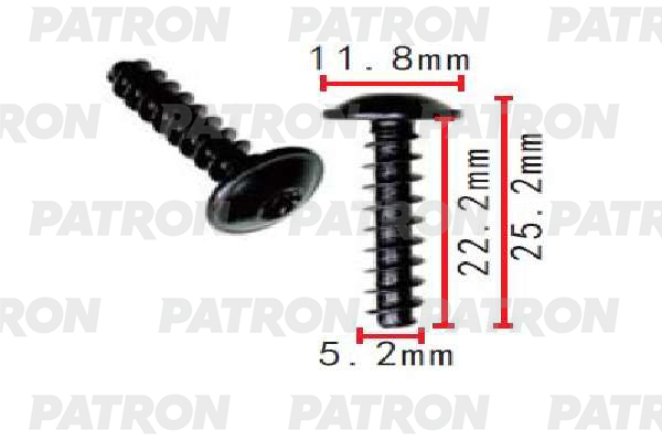 Винт Металлический Audi,Seat,Skoda,Volkswagen Саморез По Металлу, PATRON P371601